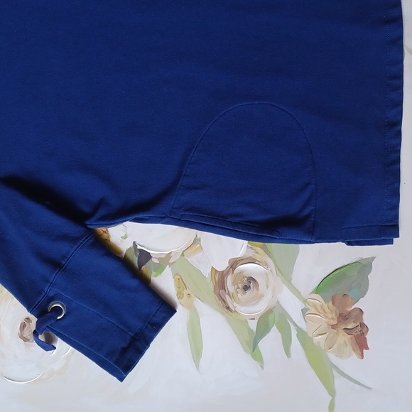 D & Co 💙 Navy Blue Boatneck Top With Pockets 3/4 Sleeves With Grommets W-XS - Picture 4 of 8